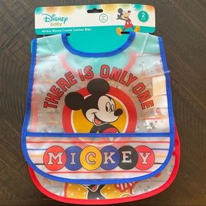 Mickey Mouse Crumb Catching Bib - 2 pack